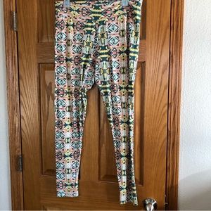 Pastel with Dark Green Geometric LuLaRoe Leggings